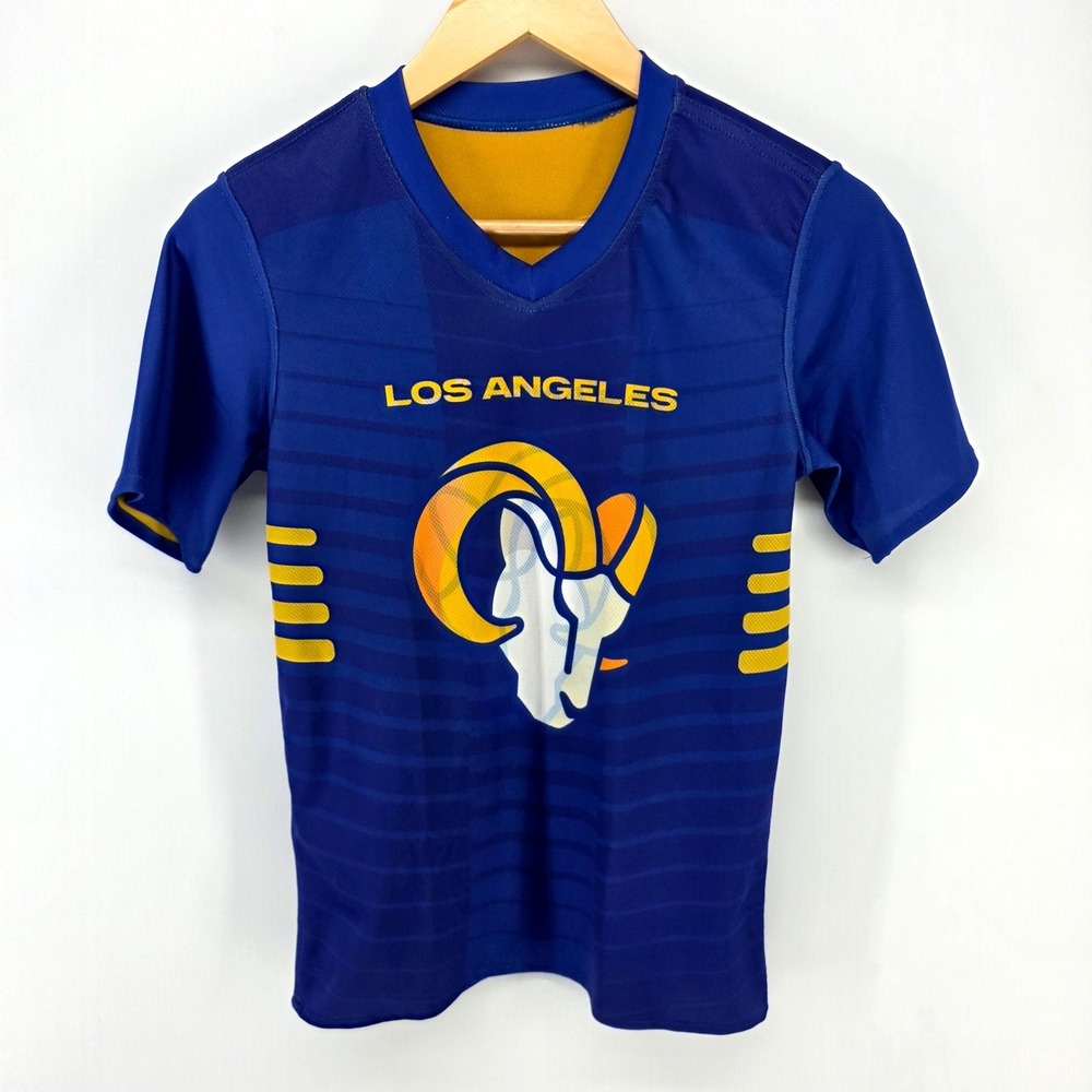 NFL FLAG Los Angeles Rams Jersey Youth M Blue Yellow Reversible Football Sports